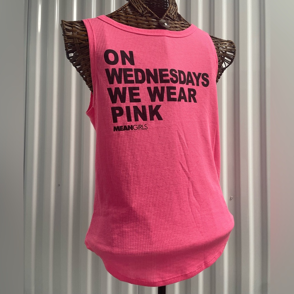 Officially Licensed Mean Girls Tank Top On Wednesdays We Wear Pink Size Small